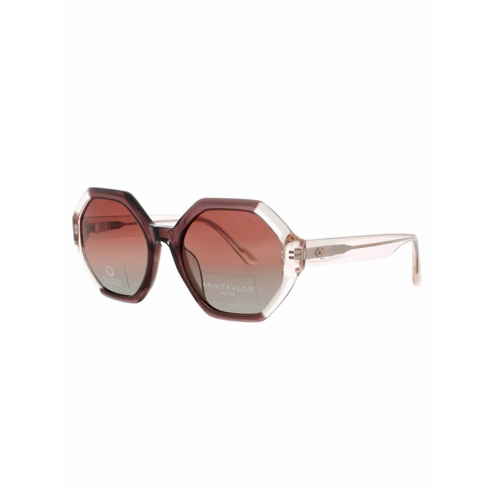 NEW!! Ann Taylor ATP923 C03 Octagonal Translucent Dark Rose Sunglasses Authentic - Picture 5 of 7